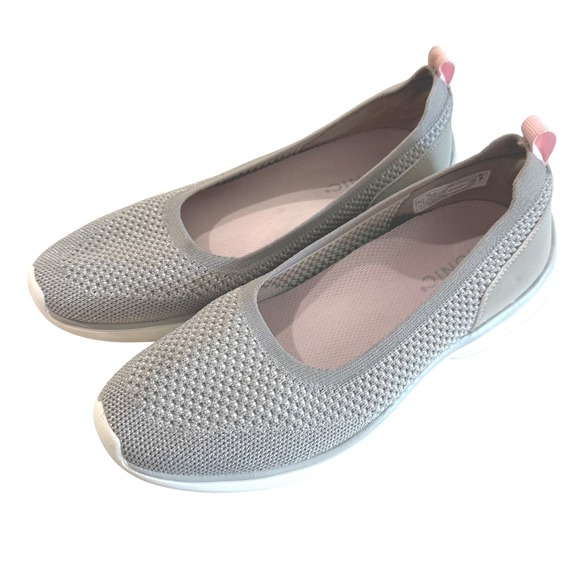 Vionic Kallie Gray Knit Slip On Ballet Flats Comfort Walking Shoes Womens 7.5 - Picture 1 of 13